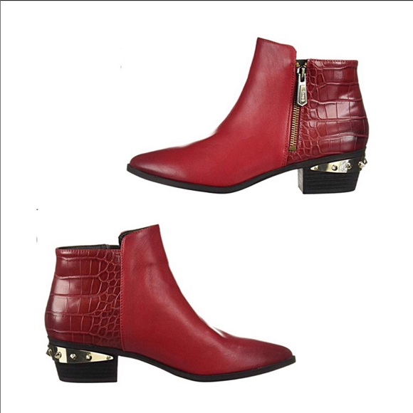 sam edelman red ankle boots